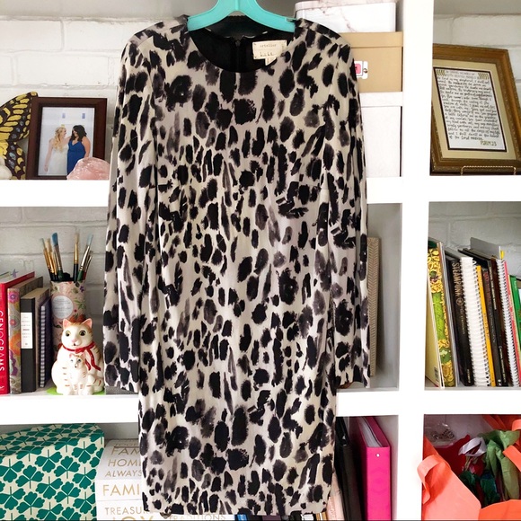 NWOT Nicole Miller Long-Sleeve Animal Print Dress - Picture 5 of 8